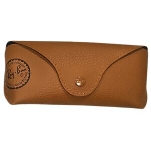 NEW! RAY-BAN Cognac Faux Leather Protective Eyeglass - Sunglass Case.